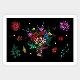 Dot Art Floral Arrangement Magnet